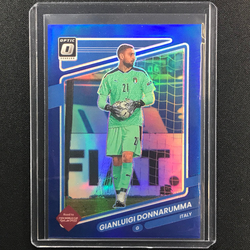 2021-22 Donruss Road To Qatar Gianluigi Donnarumma Optic Blue 23/99