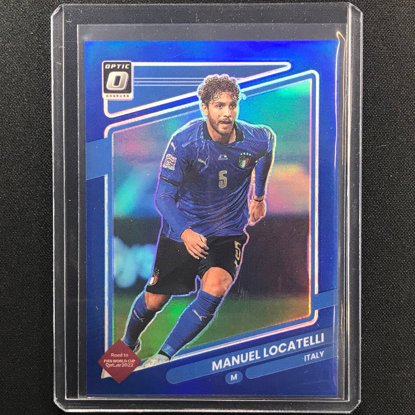 2021-22 Donruss Road To Qatar Manuel Locatelli Optic Blue 2/99