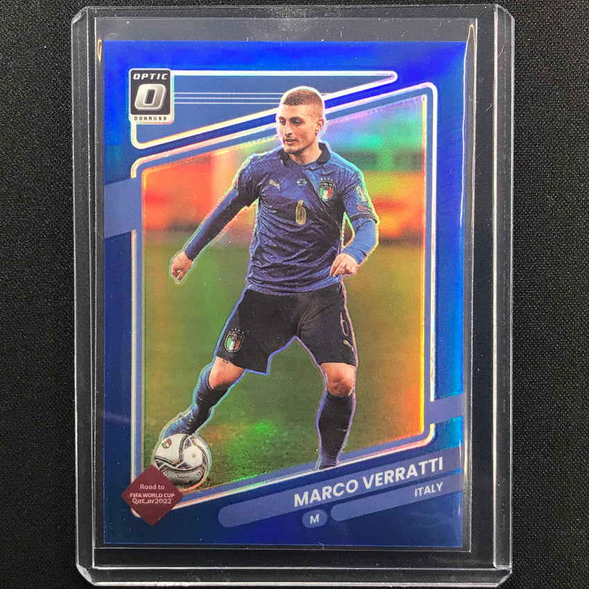 2021-22 Donruss Road To Qatar Marco Verratti Optic Blue 18/99