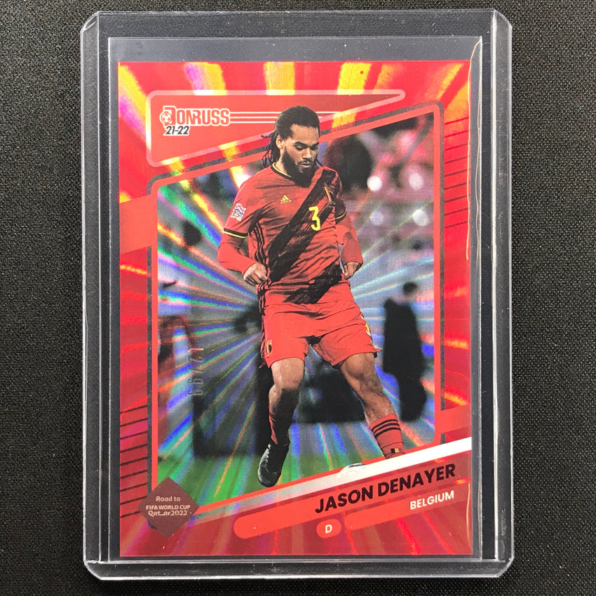 2021-22 Donruss Road To Qatar Jason Denayer Holo Red Laser 12/99