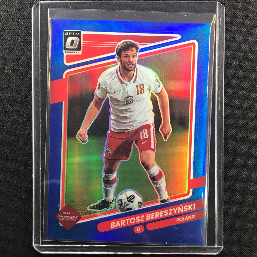 2021-22 Donruss Road To Qatar Bartosz Bereszynski Optic Blue 68/99
