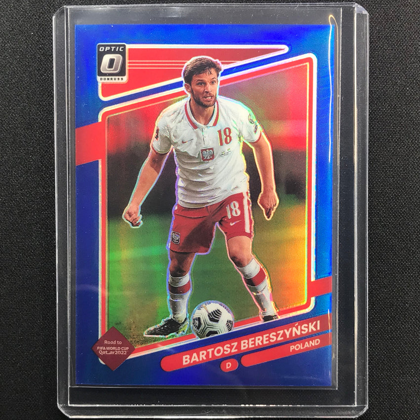 2021-22 Donruss Road To Qatar Bartosz Bereszynski Optic Blue 87/99