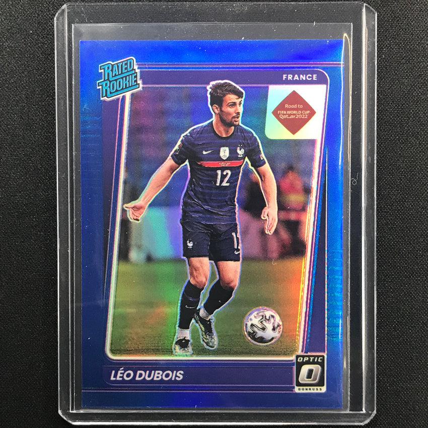 2021-22 Donruss Road To Qatar Leo Dubois Rated Rookie Optic Blue 26/99