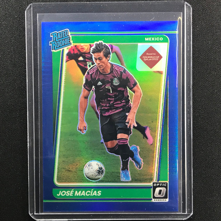 2021-22 Donruss Road To Qatar Jose Macias Rated Rookie Optic Blue 2/99