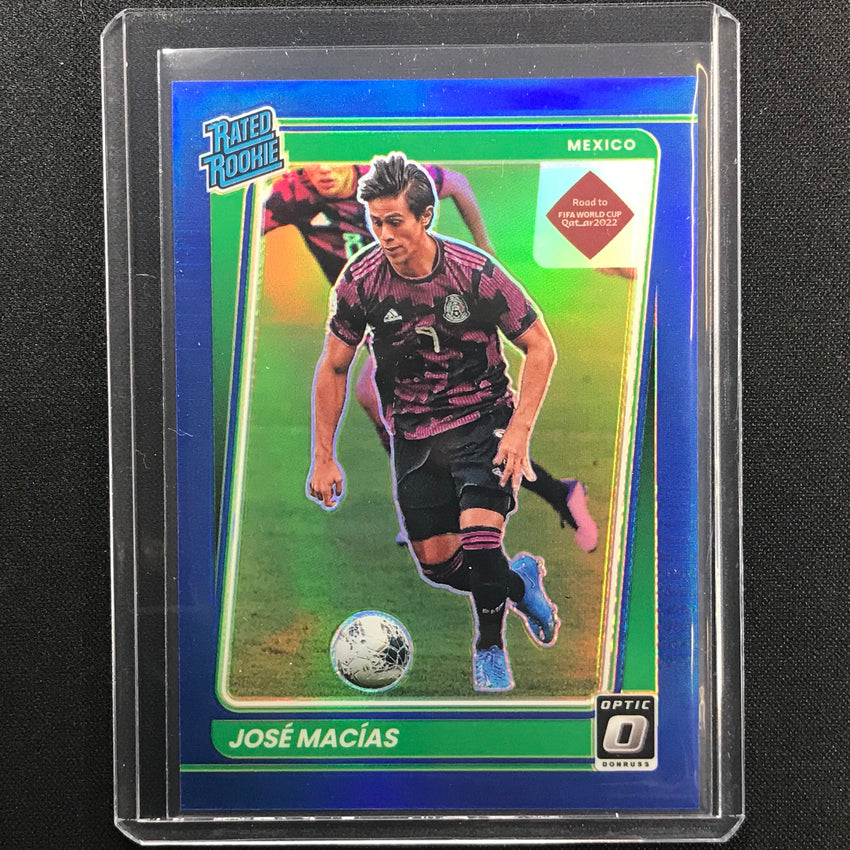 2021-22 Donruss Road To Qatar Jose Macias Rated Rookie Optic Blue 20/99