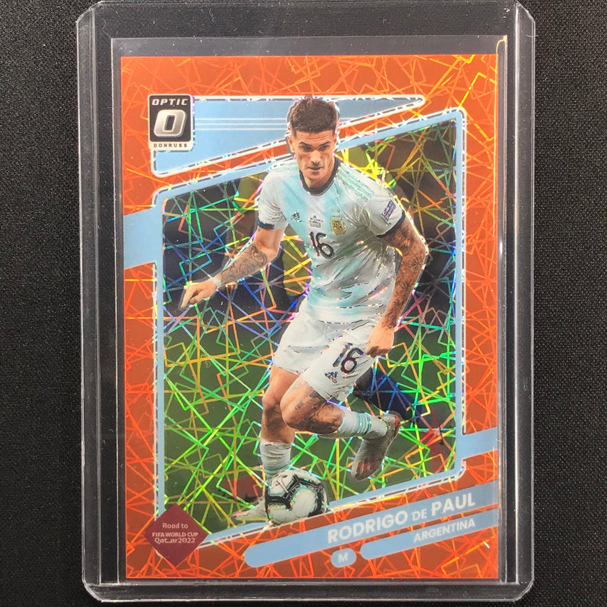 2021-22 Donruss Road To Qatar Rodrigo De Paul Optic Orange Velocity 30/49