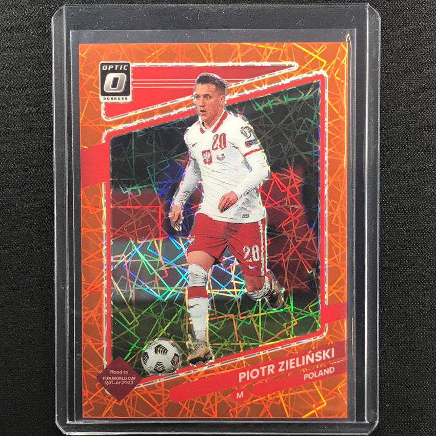 2021-22 Donruss Road To Qatar Piotr Zielinski Optic Orange Velocity 41/49