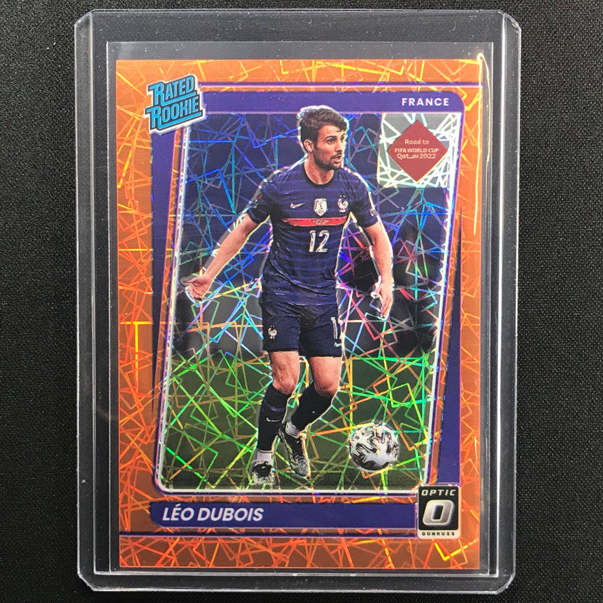 2021-22 Donruss Road To Qatar Leo Dubois Rookie Optic Orange Velocity 24/49