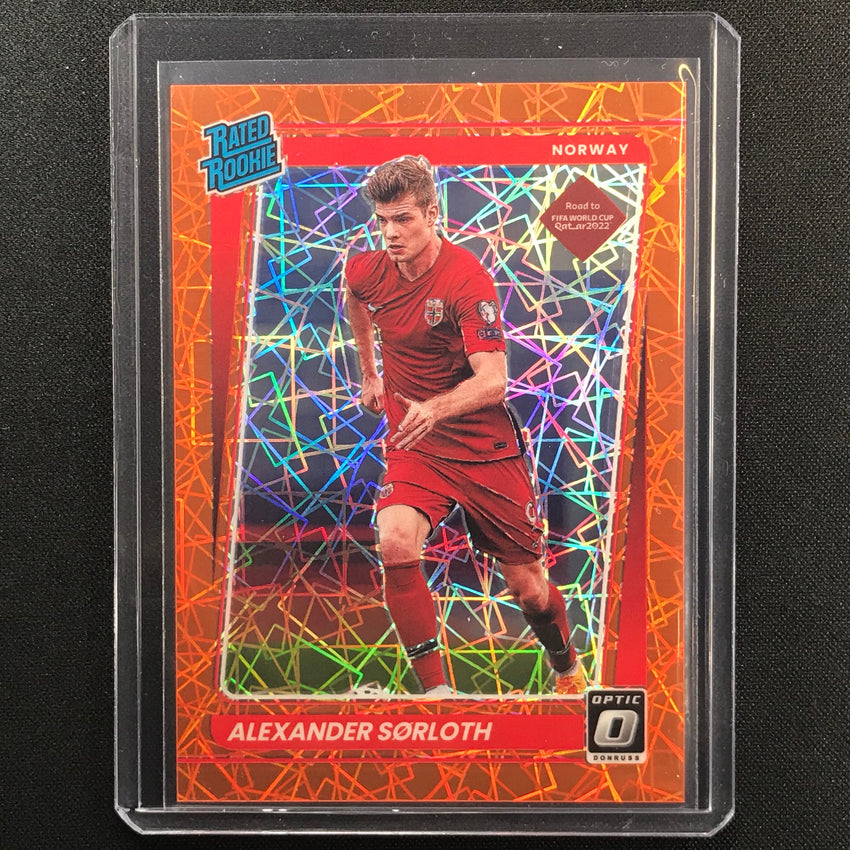 2021-22 Donruss Road To Qatar Alexander Sorloth Rookie Optic Orange Velocity /49