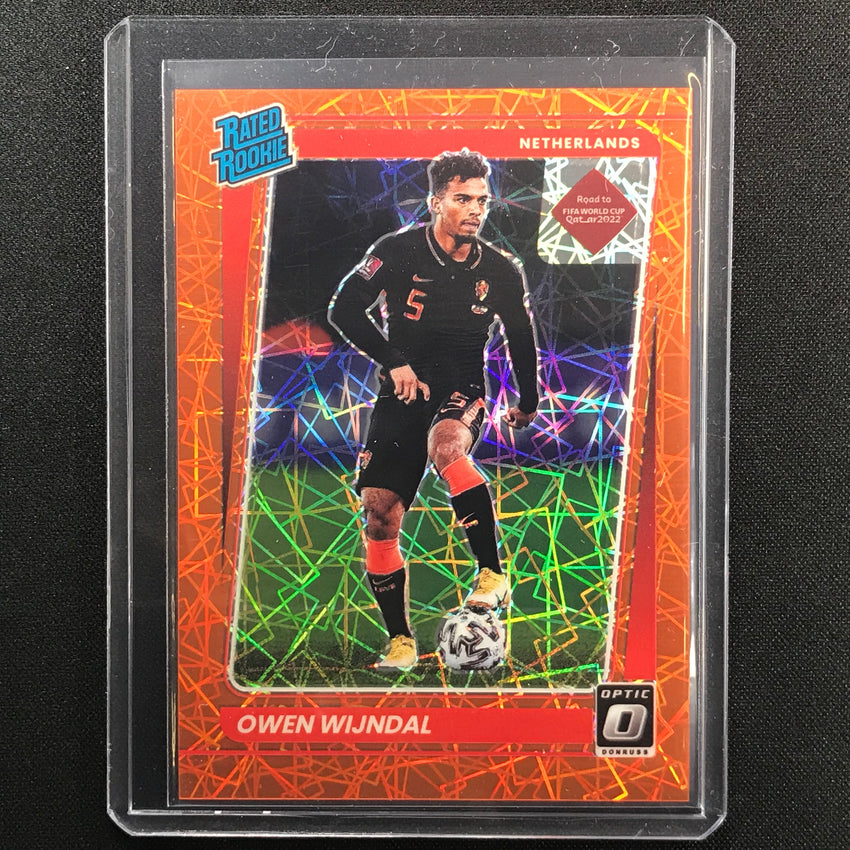 2021-22 Donruss Road To Qatar Owen Wijndal Rookie Optic Orange Velocity 27/49