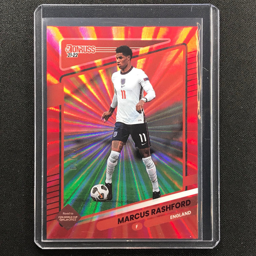 2021-22 Donruss Road To Qatar Marcus Rashford Holo Red Laser 70/99