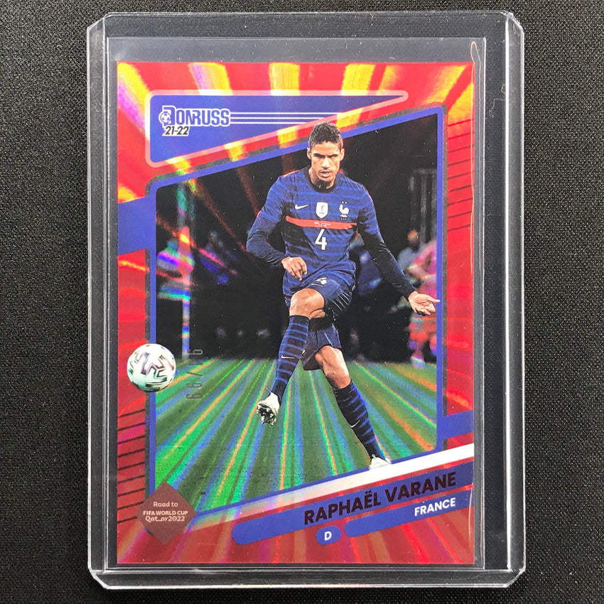 2021-22 Donruss Road To Qatar Raphael Varane Holo Red Laser 94/99