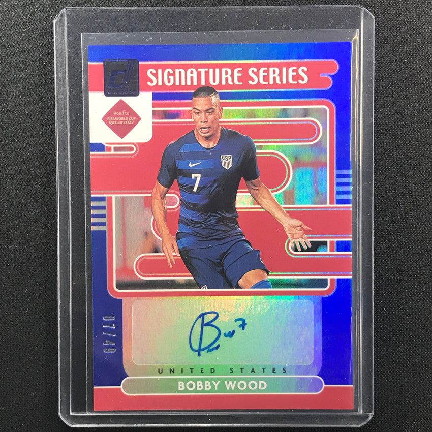2021-22 Donruss Road To Qatar Bobby Wood Signature Series Auto Blue 7/49