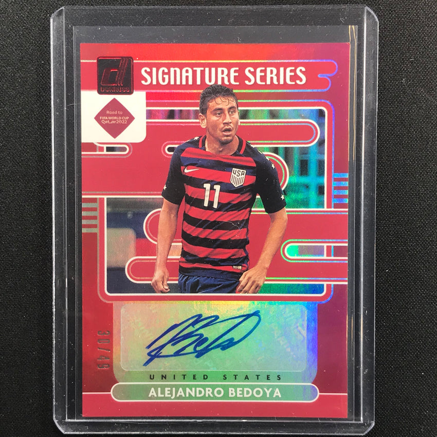 2021-22 Donruss Road To Qatar Alejandro Bedoya Signature Series Auto Red 30/49