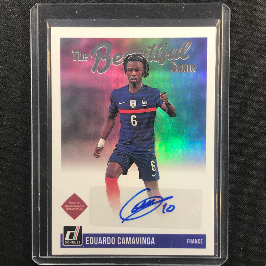 2021-22 Donruss Road To Qatar Eduardo Camavinga The Beautiful Game Auto No Ecm