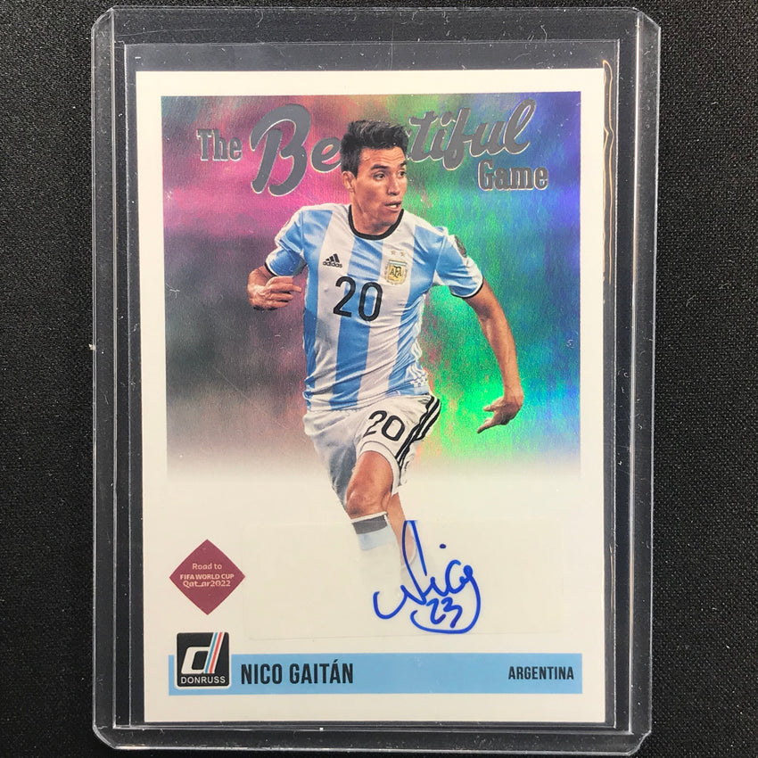 2021-22 Donruss Road To Qatar Nico Gaitan The Beautiful Game Auto No Ng