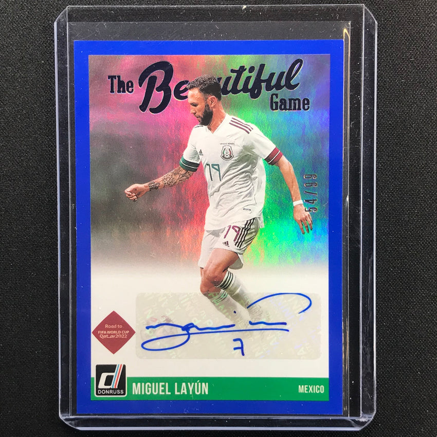 2021-22 Donruss Road To Qatar Miguel Layun The Beautiful Game Auto Blue 54/99