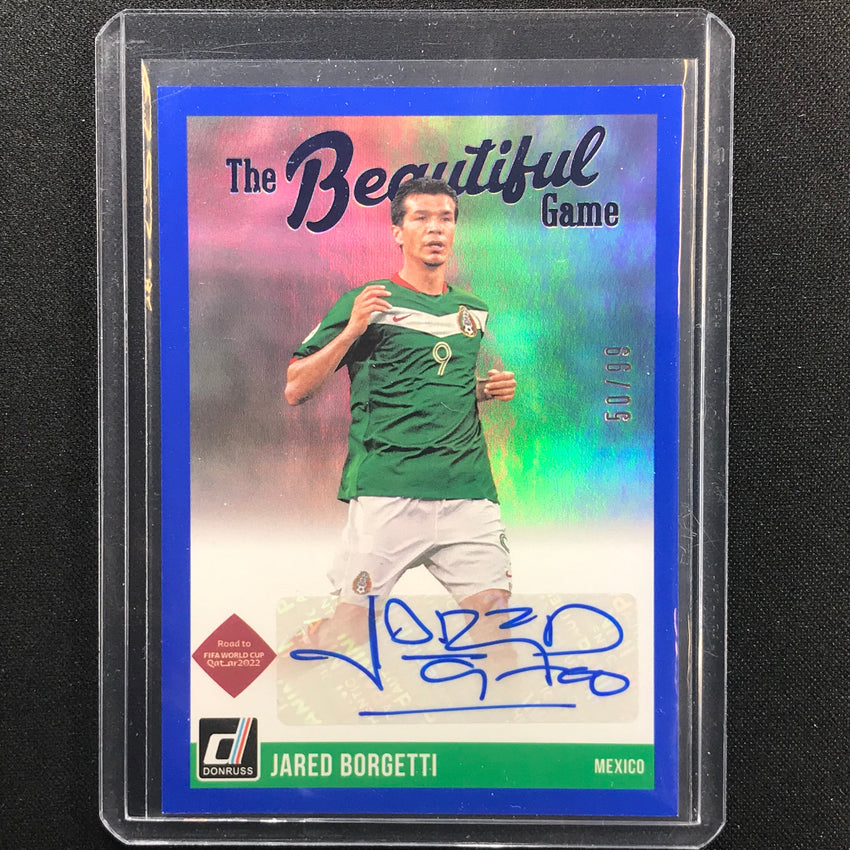 2021-22 Donruss Road To Qatar Jared Borgetti The Beautiful Game Auto Blue 50/99