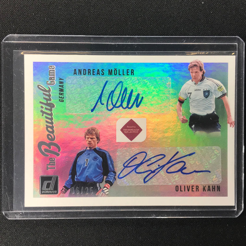 2021-22 Donruss Road To Qatar Andreas Moller Oliver Kahn Beautiful Dual Auto /25