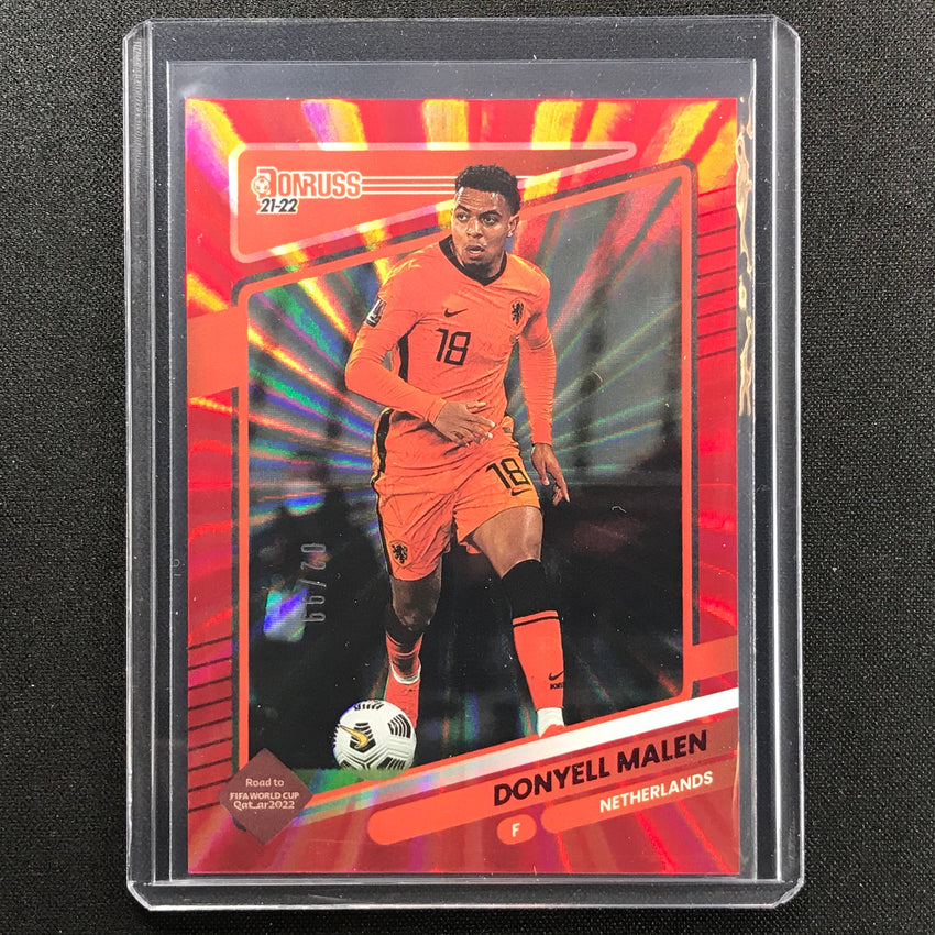 2021-22 Donruss Road To Qatar Donyell Malen Holo Red Laser 2/99