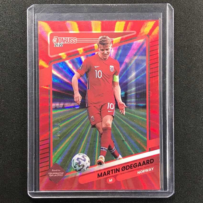 2021-22 Donruss Road To Qatar Martin Odegaard Holo Red Laser 93/99