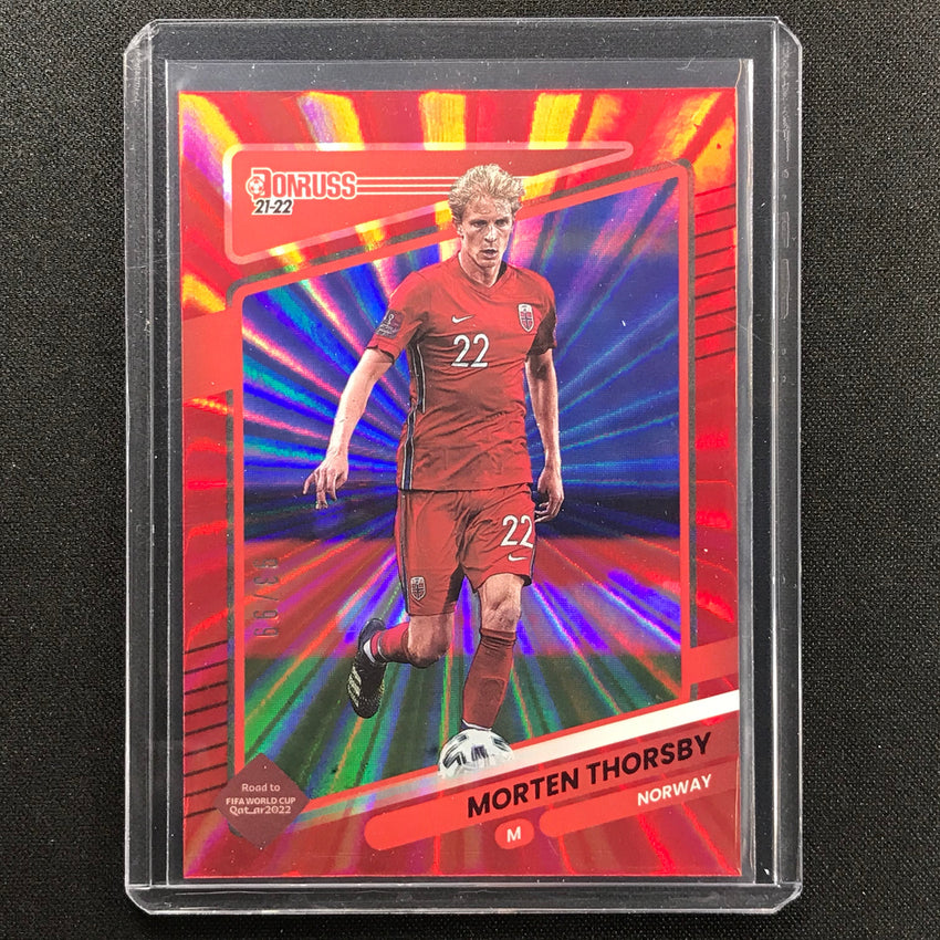 2021-22 Donruss Road To Qatar Morten Thorsby Holo Red Laser 93/99
