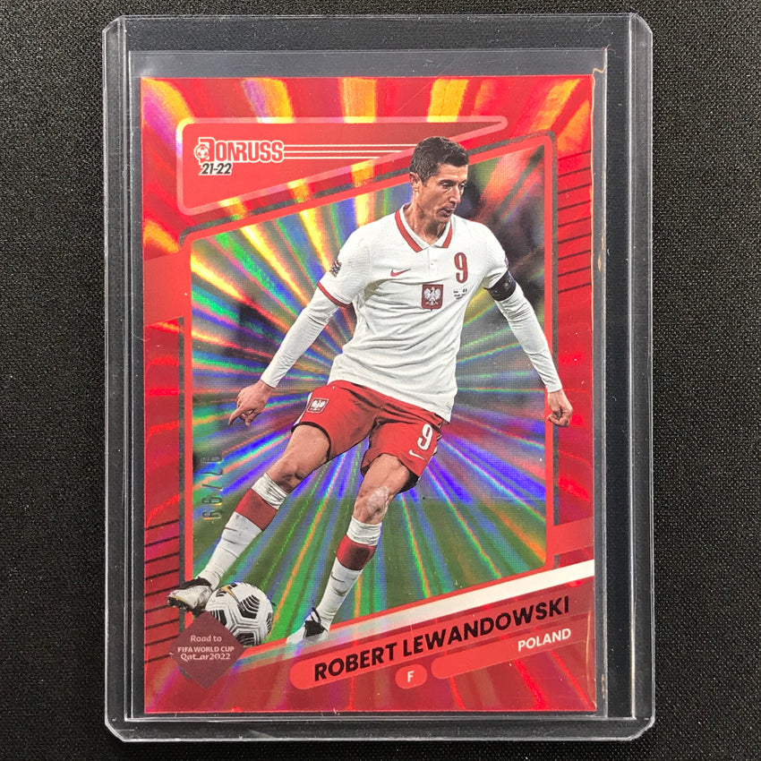 2021-22 Donruss Road To Qatar Robert Lewandowski Holo Red Laser 97/99