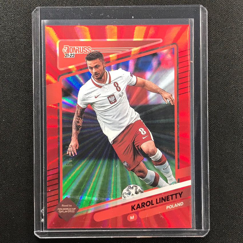 2021-22 Donruss Road To Qatar Karol Linetty Holo Red Laser 27/99