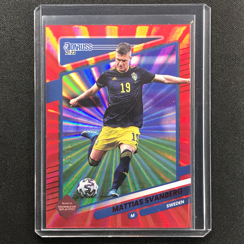 2021-22 Donruss Road To Qatar Mattias Svanberg Holo Red Laser 63/99