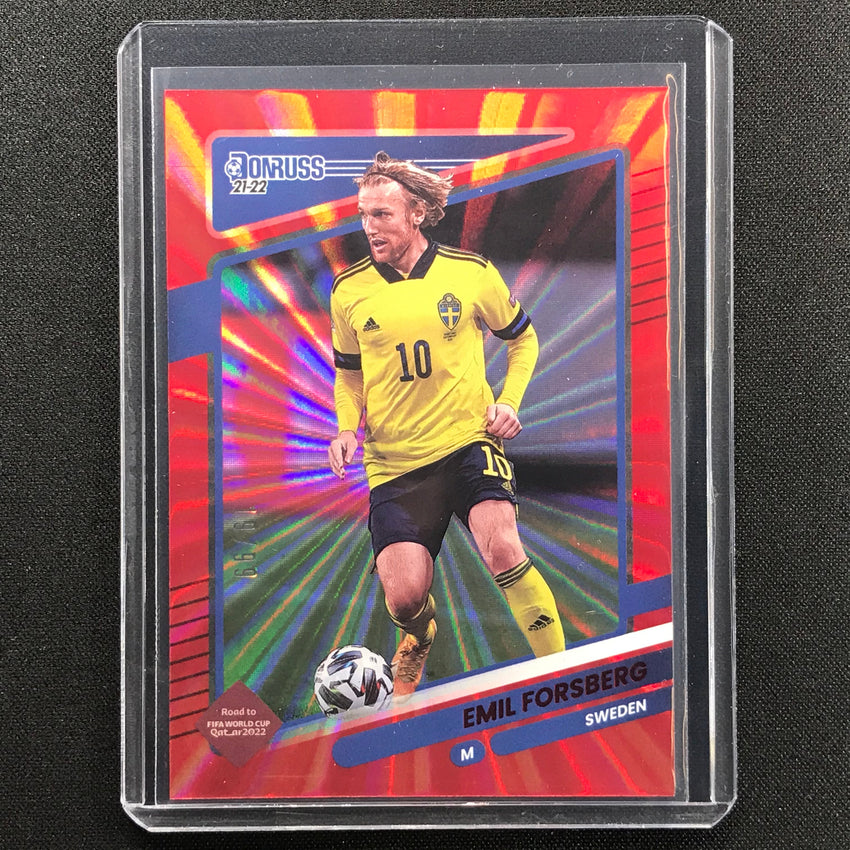 2021-22 Donruss Road To Qatar Emil Forsberg Holo Red Laser 19/99