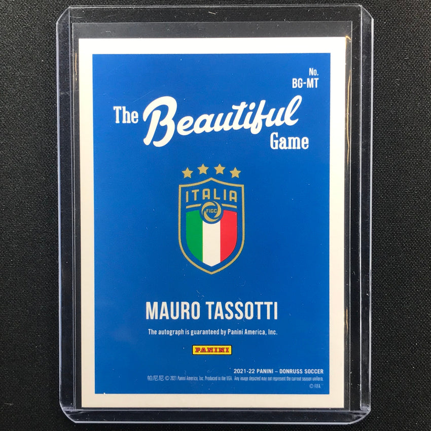 2021-22 Donruss Road To Qatar Mauro Tassotti The Beautiful Game Auto Blue 14/25