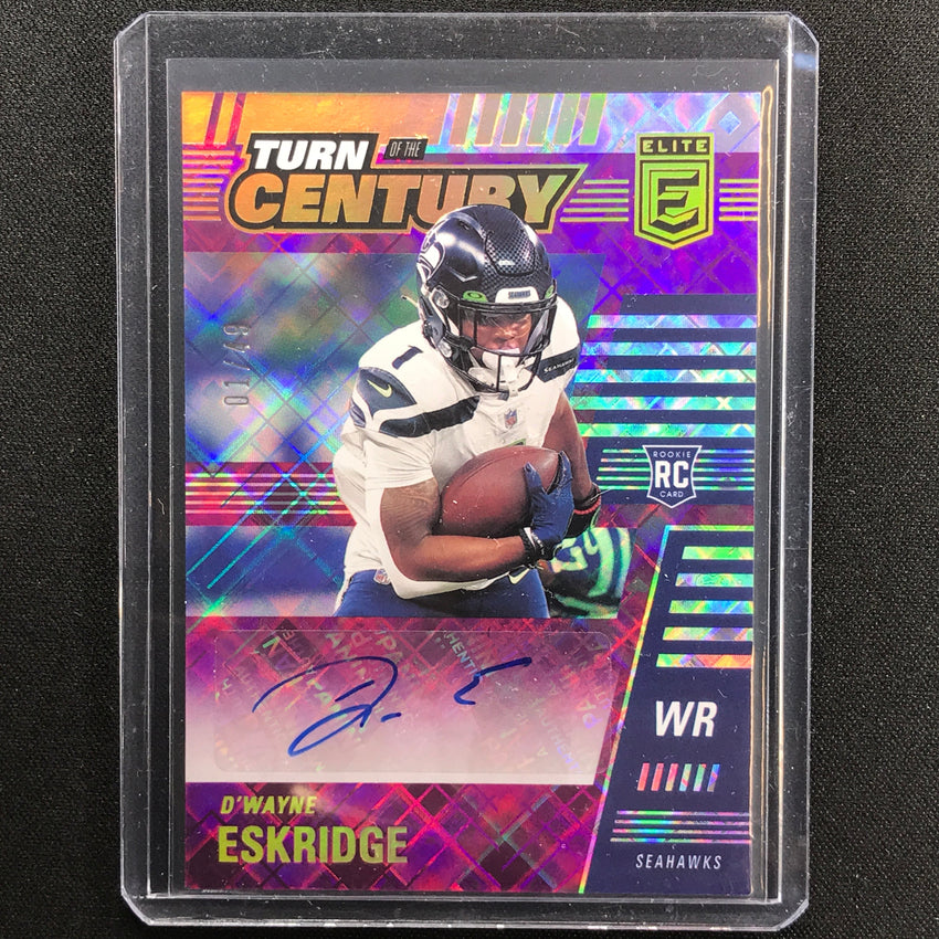 2021 Chronicles Dwayne Eskridge Elite Turn Of Century Rookie Auto Purple 1/49