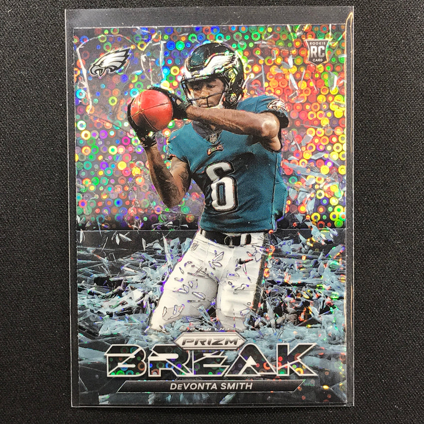 2021 Prizm Devonta Smith Rookie Prizm Break No Huddle Silver Disco No 10
