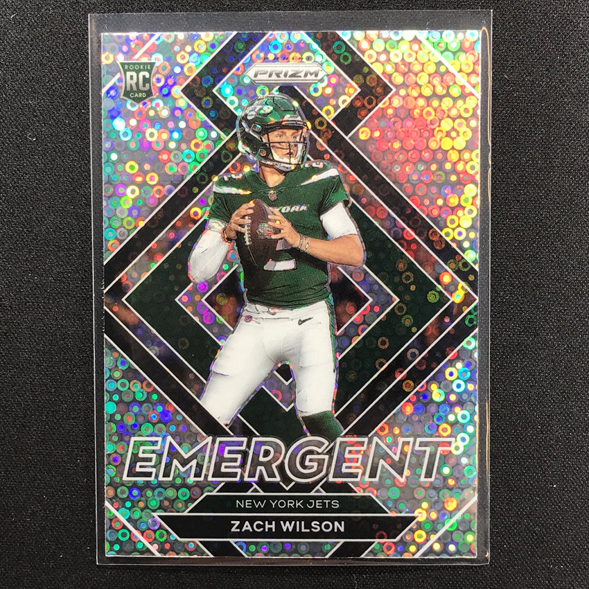 2021 Prizm Zach Wilson Emergent Rookie No Huddle Silver Disco No 2