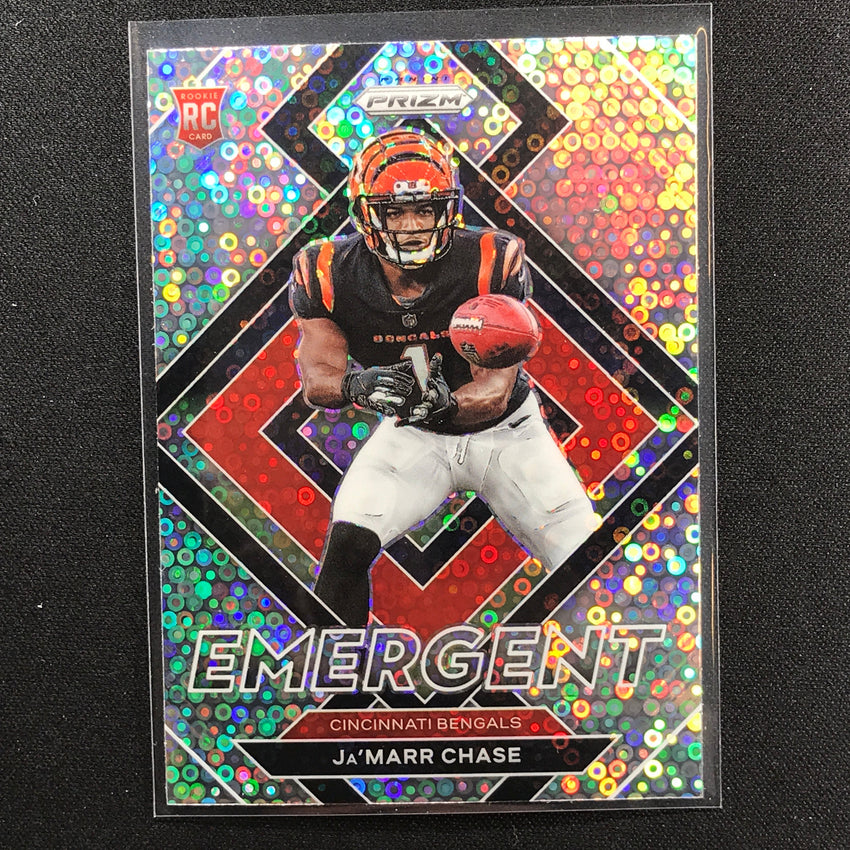 2021 Prizm Jamarr Chase Emergent Rookie No Huddle Silver Disco No 7