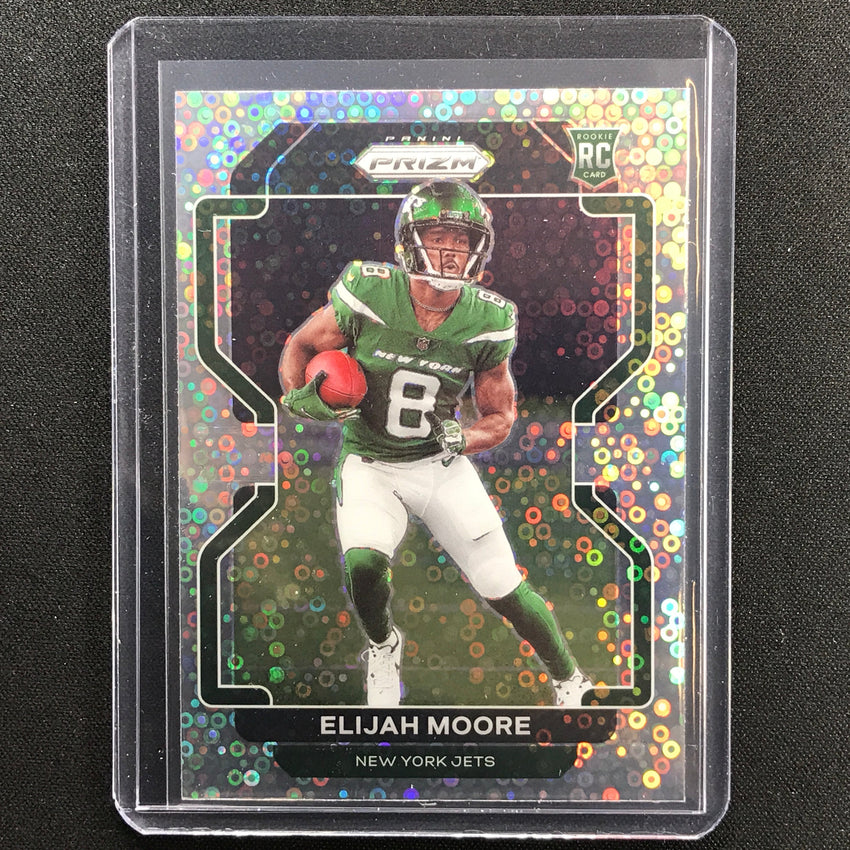 2021 Prizm Elijah Moore Rookie Variation No Huddle Silver Disco No 346