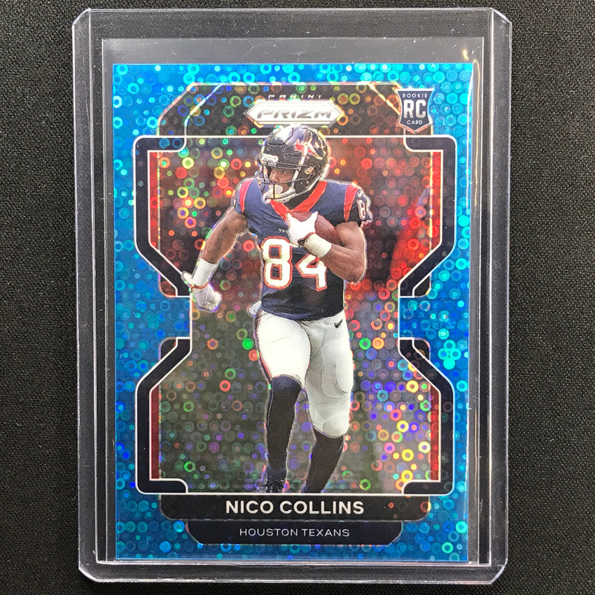 2021 Prizm Nico Collins Rookie No Huddle Blue Disco 57/79