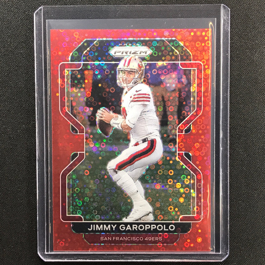 2021 Prizm Jimmy Garoppolo No Huddle Red Disco 18/50
