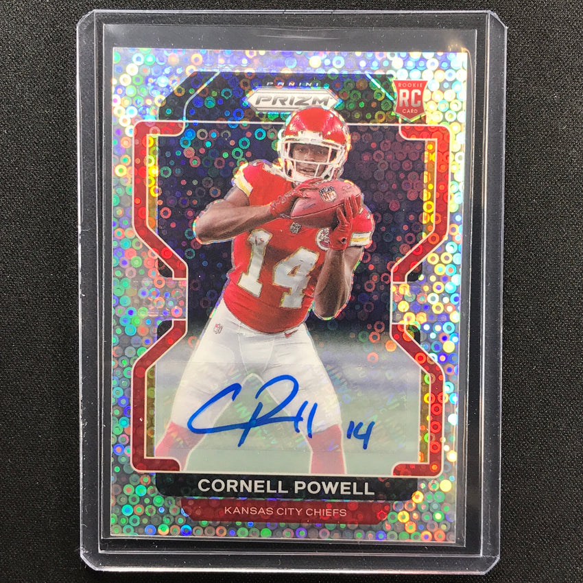 2021 Prizm Cornell Powell No Huddle Rookie Auto Silver Disco No 370