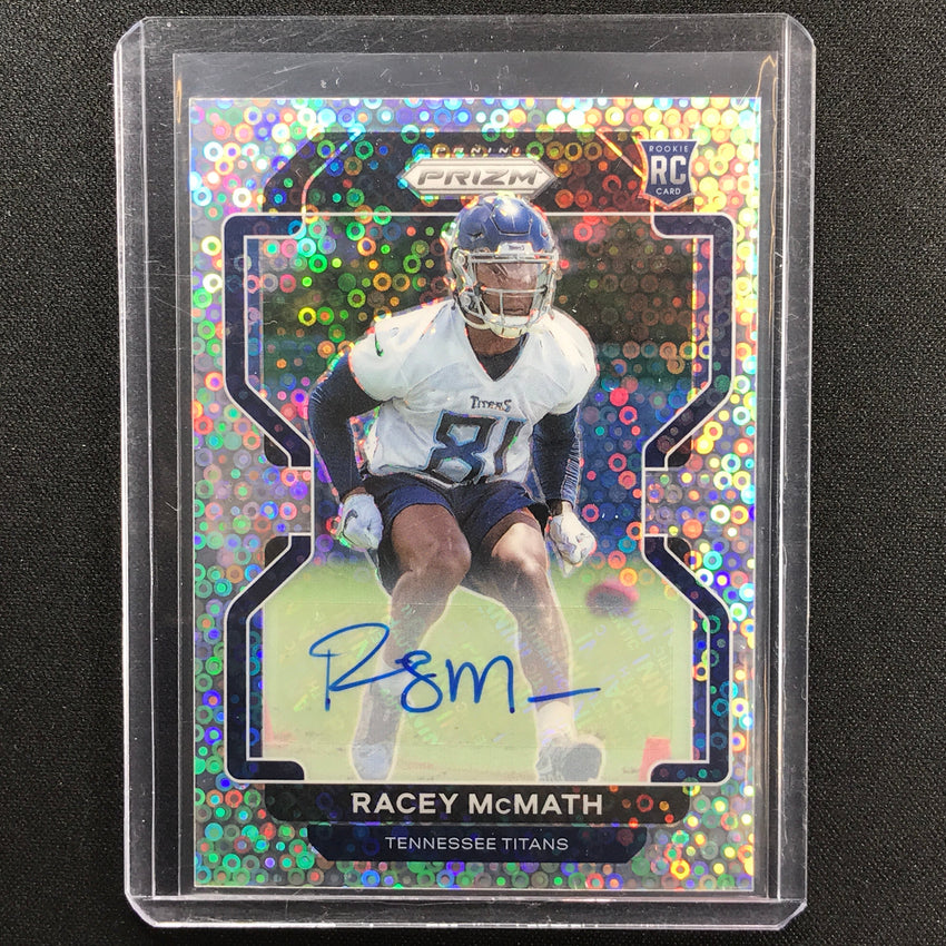 2021 Prizm Racey Mcmath No Huddle Rookie Auto Silver Disco No 409 A