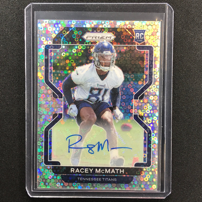 2021 Prizm Racey Mcmath No Huddle Rookie Auto Silver Disco No 409 B
