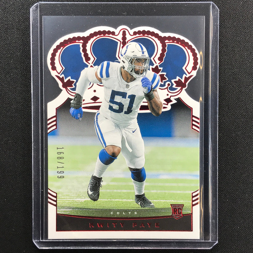 2021 Chronicles Kwity Paye Crown Royale Rookie Red 168/199
