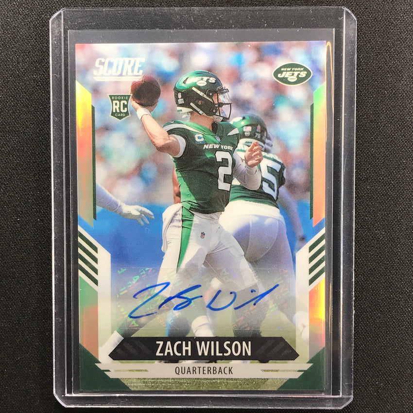2021 Chronicles Zach Wilson Score Update Rookie Silver Prizm Auto 2/75