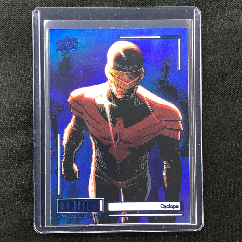 2023 Marvel Allegiance Avengers Vs. X-men Cyclops Base Blue Rainbow Sp No 58