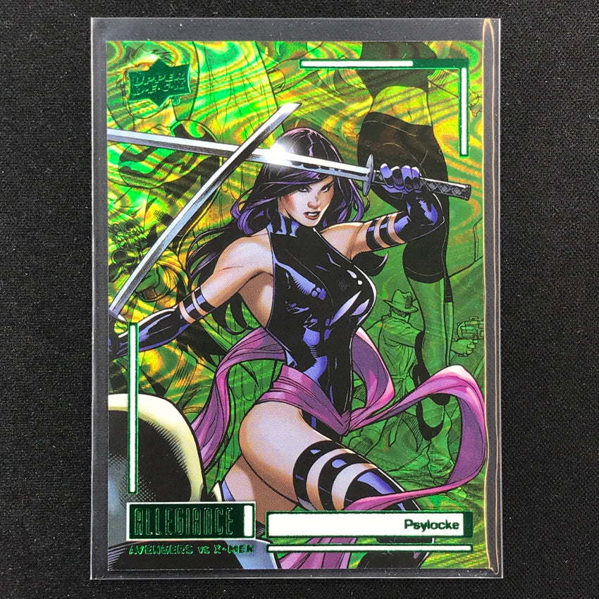 2023 Marvel Allegiance Avengers Vs. X-men Psylocke Base Green Reality 5/249