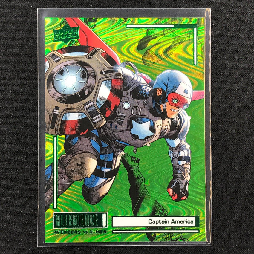 2023 Marvel Allegiance Avengers Vs. X-men Captain America Green Reality 132/249