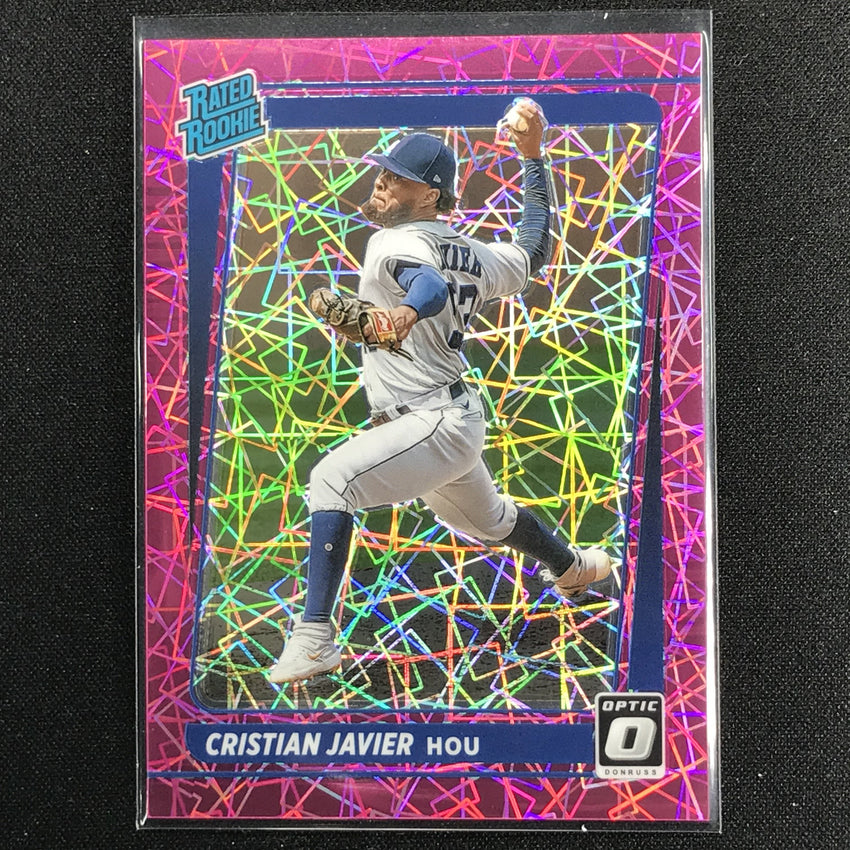 2021 Donruss Optic Cristian Javier Rated Rookie Pink Velocity 81/249