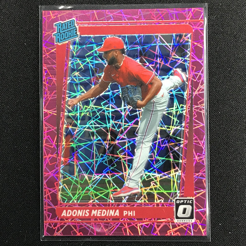 2021 Donruss Optic Adonis Medina Rated Rookie Pink Velocity 142/249