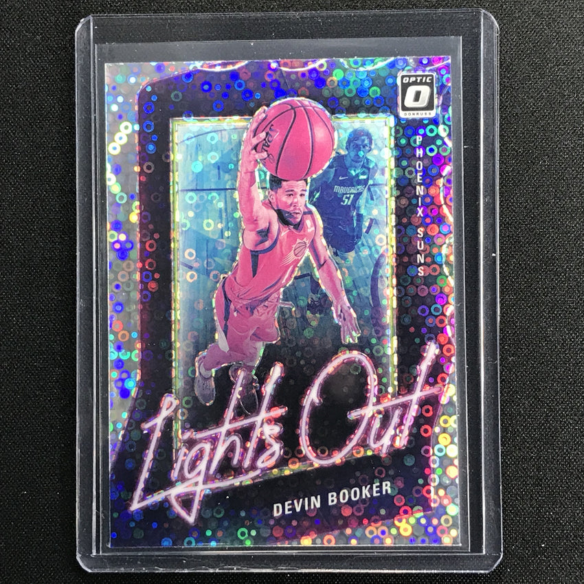 2020-21 Donruss Optic Devin Booker Lights Out Fast Break Holo Silver No 5