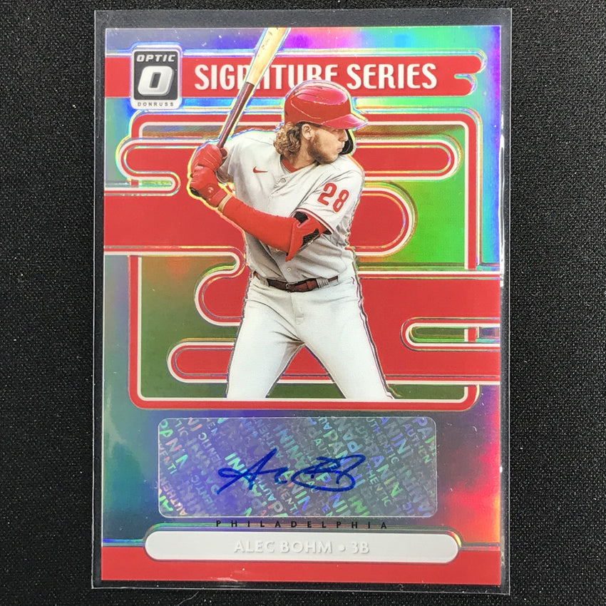 2021 Donruss Optic ALEC BOHM Signature Series Rookie Auto Holo Silver #AB
